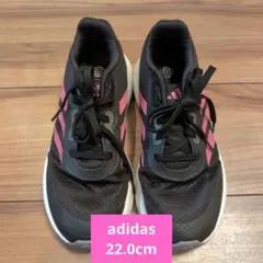 adidas ランニングシューズ 黒/ピンク