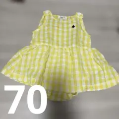 POLO Baby チェック柄ワンピース　ロンパース　70のサムネイル