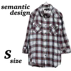 【semantic design】薄手　シャツ　トップス　チェック柄　七分袖