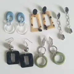 happybag　No. 4　 大ぶりピアス/イヤリング　5点セット