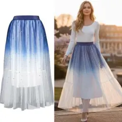 【新品未使用】レディース　スカート　ロングスカート　グラデーション