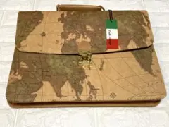 【希少美品】オルバボヤージュ 2way ショルダー　ビジネスバッグ 世界地図柄