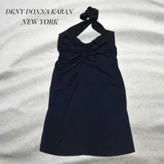 DKNY ウール ホルターネック ニット チュニック 黒 日本製 レディース