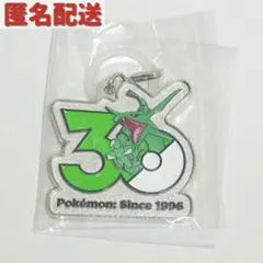 【ポケモン】　30周年　メタルチャームマスコット　レックウザ
