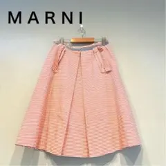 ✨レア超可愛い✨　MARNI ストライプ　膝丈スカート　センタープリーツ　　38のサムネイル