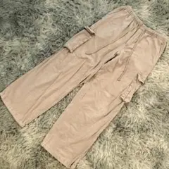 GU コーデュロイパラシュートパンツ ベージュ サイズM ワイドシルエット