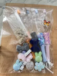 カスタムボールペン　ビーズ　４本分　ハンドメイドに　パーツ