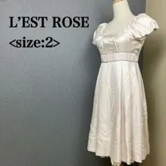 L'EST ROSE パフスリーブワンピース 2 日本製 リボン付