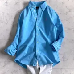 ラルフローレン オックスフォードシャツ ボタンダウン 水色 S