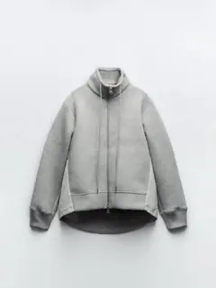 ZARA 新品　未使用　コントラスト　ナイロン　スウェット　シャツ S