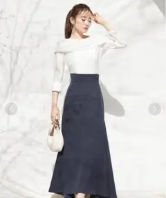 SNIDEL スナイデル ネイビー ハイウエスト タイトスカート