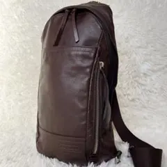 コーチ トンプソン ボディバッグ スリングバッグ　ブラウン レザー　70617