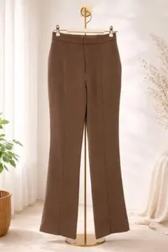 SLY センタープレス フレアパンツ モカ サイズ2 ウエスト後ろゴム 美脚