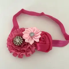 ベビー ヘッドドレス ヘアバンド ヘアアクセサリー ピンク 花 記念撮影 可愛い