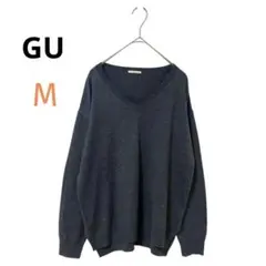 GU ジーユー　レディース　Ｖネック　薄手セーター　ニット　グレー　M 秋冬