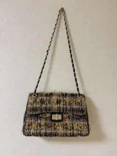 COACH コーチ ツイード チェーン スパンコール ショルダーバッグ 2way 
