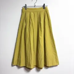 ✨良品✨ クチュールブローチ【38】スカート ひざ丈 フレア イエロー 大人女子