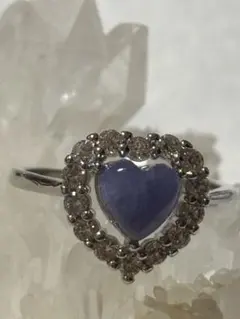 [天然石]タンザナイトラベンダー色ハート型リング