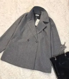 ZARA グレー ダブルブレスト コート XL ゆったりサイズを大きめ　タグ付き