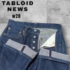 tabloid news 赤耳 セルビッチ デニムパンツ W28 濃紺 裾アタリのサムネイル