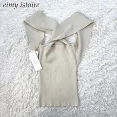 eimy istoire クロスストラップ オープンショルダー リブニット