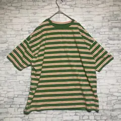 ジャバー java オーバーサイズ Tシャツ 緑 ストライプデザイン 夏服 美品のサムネイル