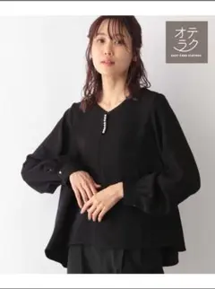 美品　GLOBAL WORK オテラク2WAY アクセ付きブラウス
