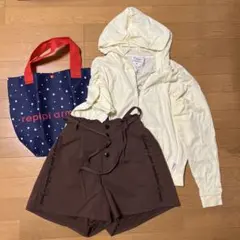 repipi arm フード付きパーカーとショートパンツセット