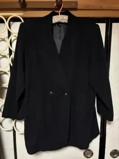 ノーカラーコート ブラック