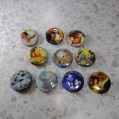 2001年　JRスタンプラリー　ディズニータイムトラベル　缶バッジセット 10個