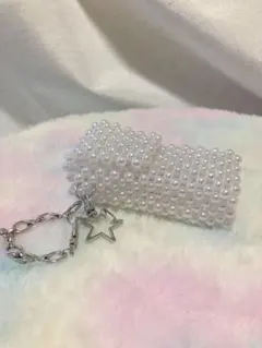 ハンドメイド♡パール　ビーズ♡リップケース⭐︎バッグチャーム⭐︎