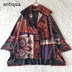 アンティカ レトロ ペイズリー カーディガン ケープ コート 変形 ゆったり