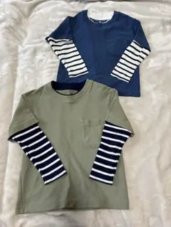 ユニクロ　長袖シャツ2枚セット　ボーダー　ロンT