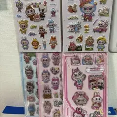 【5枚セット】ラブブ水シール立体シール