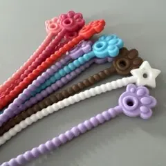 Y シリコンバンド　10本セット　結束バンド　キーホルダー　パーツ 肉球