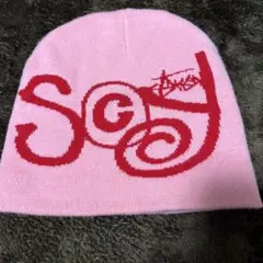 Stussy ニット帽 ビーニー ピンク レッド y2k