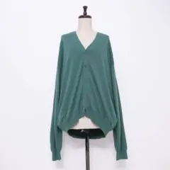 美品 BEAMS コットン混 カーディガン グリーン サイズL*QD1634のサムネイル