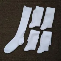 福助　ホワイト　ハイソックス 5足セット 　22〜24cm 23cm