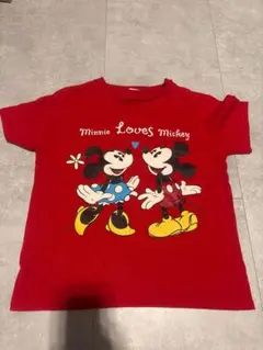 【90s/ヴィンテージ】ミッキー ミニー Tシャツ 赤 M(10-12)