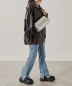 新品未開封　シルバーショルダーバッグ