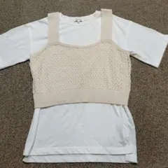 グローバルワーク　150 　ビスチェつきTシャツ　半袖