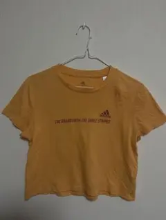 adidas クロップドTシャツ オレンジ XS