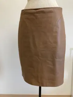 【MOGA 】　キャメル　上質羊革　タイトスカート