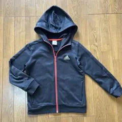 130 adidas フリースパーカー ブラック