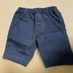 COMME CA ISMダークブルー ハーフパンツ 後ろポケット付き