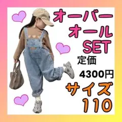 サロペット　2点セット　110cm　パンツ　長袖　Tシャツ　かわいい　くま