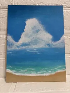 夏の海と入道雲｜アクリル画 海 青空 夏 原画