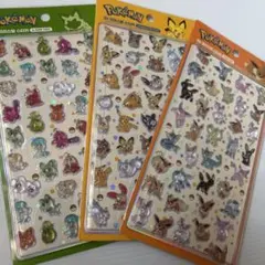 【韓国限定】ポケモン　3Dクリスタルステッカー3点セット　新品韓国公式