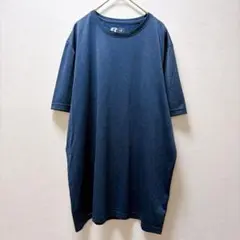 ラッセル 無地 Tシャツ クルーネック 半袖 L 紺 ポリエステル スポーツ