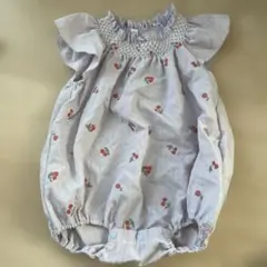 チェリー柄ロンパース 80cm